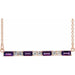 Ladies Natural Amethyst Natural Diamond Bar Necklace (I1, G-H) — 14K Rose Gold