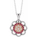 Ladies Natural Ruby Natural Diamond Necklace (I1, G-H) — 14K White/Rose Gold