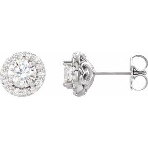 Ladies Diamond Earrings — Sterling Silver