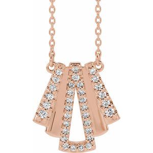 Ladies Natural Diamond Art Deco Necklace (I1, G-H) — 14K Rose Gold
