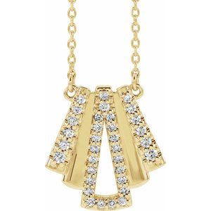 Ladies Natural Diamond Art Deco Necklace (I1, G-H) — 14K Yellow Gold