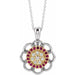 Ladies Natural Ruby Natural Diamond Necklace (I1, G-H) — 14K White/Yellow Gold