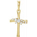 Ladies Natural Diamond Cluster Cross Pendant (I1, G-H) — 14K Yellow Gold