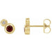 Ladies 5 mm Natural Mozambique Garnet Natural Diamond Earrings — 14K Yellow Gold