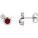 Ladies 5 mm Natural Ruby Natural Diamond Earrings — 14K White Gold