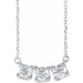 Ladies Natural Diamond Three-Stone Curved Bar Necklace (I1, G-H) — Sterling Silver