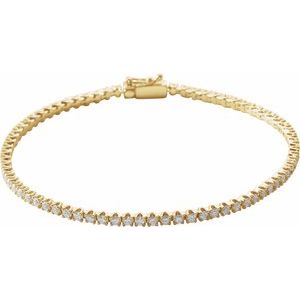 Ladies Natural Diamond Line Bracelet (I1, Ghi) — 14K Yellow Gold