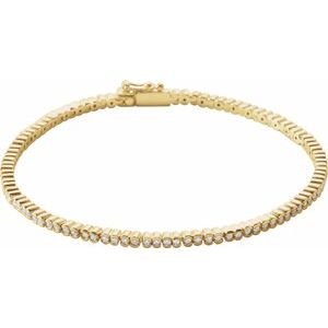 Ladies Natural Diamond Line Bracelet (I1, Ghi) — 14K Yellow Gold