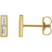 Ladies Natural Diamond Bar Earrings — 14K Yellow Gold