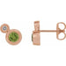 Ladies 5 mm Natural Peridot Natural Diamond Earrings — 14K Rose Gold