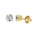 LADIES SOLITAIRE EARRINGS 0.15CT ROUND DIAMOND 14K YELLOW GOLD