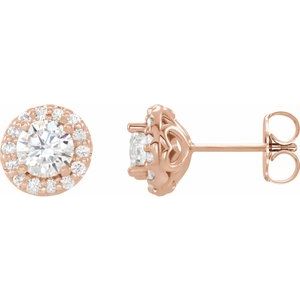 Ladies Diamond Earrings — 14K Rose Gold