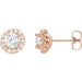 Ladies Diamond Earrings — 14K Rose Gold