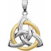 Ladies 14K White/ Natural Diamond Celtic-Inspired Pendant (I3, H-J) — 14K White/Yellow Gold