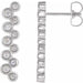 Ladies Natural Diamond Bezel-Set Bar Earrings — Sterling Silver