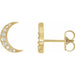 Ladies Natural Diamond Crescent Moon Single Earring — 14K Yellow Gold