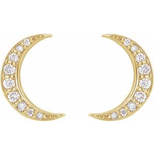 Lab-Grown Diamond Crescent Moon Earrings