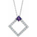 Ladies Natural Amethyst Natural Diamond Necklace (Si2-Si3, G-H) — Platinum
