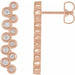 Ladies Natural Diamond Bezel-Set Bar Earrings — 14K Rose Gold