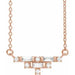 Ladies Natural Diamond Art Deco Necklace (SI2-SI3, GHI) — 14K Rose Gold