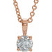 Ladies 3 mm Natural Diamond Necklace (I1, G-H) — 14K Rose Gold