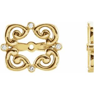 Ladies Natiral Diamond Earring Jackets with 5.7 mm ID — 14K Yellow Gold