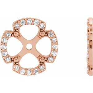 Ladies Natural Diamond Earring Jackets — 14K Rose Gold