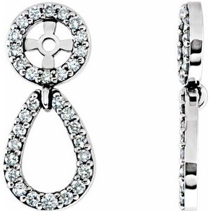 Ladies Natural Diamond Earring Jackets — 14K White Gold