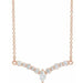 Ladies Natural Diamond V Necklace (I1, GHI) — 14K Rose Gold