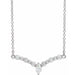 Ladies Natural Diamond V Necklace (I1, GHI) — Sterling Silver