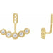 Ladies Diamond Curved Front-Back Earring Jackets — 14K Yellow Gold