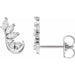 Ladies Natural Diamond Earring Climbers — Sterling Silver