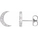 Ladies Natural Diamond Crescent Moon Single Earring — Sterling Silver