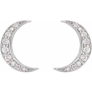 Lab-Grown Diamond Crescent Moon Earrings