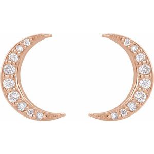 Lab-Grown Diamond Crescent Moon Earrings