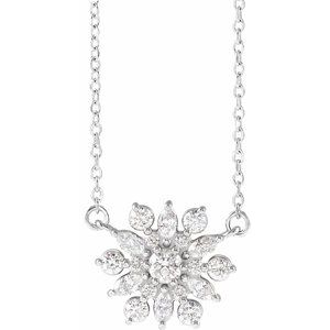Ladies Natural Diamond Vintage-Inspired Necklace (I1, Ghi) — Sterling Silver