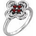 Ladies Natural Mozambique Garnet Natural Diamond Ring (SI2-SI3, G-H) — Platinum