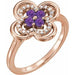 Ladies Natural Amethyst Natural Diamond Ring (I1, G-H) — 14K Rose Gold