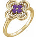 Ladies Natural Amethyst Natural Diamond Ring (I1, G-H) — 14K Yellow Gold