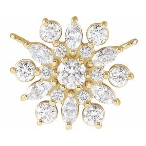 Ladies Natural Diamond Necklace Center (I1, Ghi) — 14K Yellow Gold