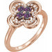 Ladies Natural Alexandrite Natural Diamond Ring (I1, G-H) — 14K Rose Gold