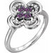 Ladies Natural Alexandrite Natural Diamond Ring (I1, G-H) — 14K White Gold