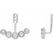 Ladies Diamond Curved Front-Back Earring Jackets — Sterling Silver