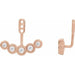 Ladies Diamond Curved Front-Back Earring Jackets — 14K Rose Gold