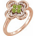 Ladies Natural Peridot Natural Diamond Ring (I1, G-H) — 14K Rose Gold