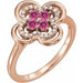 Ladies Natural Pink Tourmaline Natural Diamond Ring (I1, G-H) — 14K Rose Gold