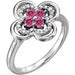 Ladies Natural Pink Tourmaline Natural Diamond Ring (I1, G-H) — 14K White Gold