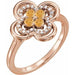 Ladies Natural Citrine Natural Diamond Ring (I1, G-H) — 14K Rose Gold