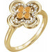 Ladies Natural Citrine Natural Diamond Ring (I1, G-H) — 14K Yellow Gold