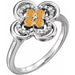Ladies Natural Citrine Natural Diamond Ring (I1, G-H) — 14K White Gold